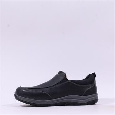 Rieker Men Luca Tex Slip On Shoe - Black Leather